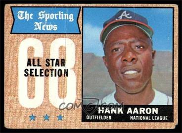 1968 Topps - [Base] #370 - Sporting News All-Stars - Hank Aaron [GOOD]
