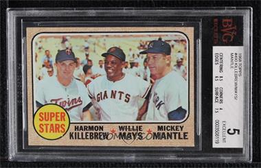 1968 Topps - [Base] #490 - High # - Willie Mays, Mickey Mantle, Harmon Killebrew) [BVG 5 EXCELLENT]