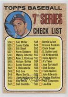 High # - 7th Series Checklist (Clete Boyer) (539 is Amer. L. Rookies)