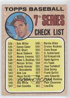 High # - 7th Series Checklist (Clete Boyer) (539 is Amer. L. Rookies)