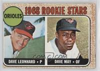 1968 Rookie Stars - Dave Leonhard, Dave May [Good to VG‑EX]