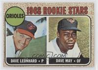 1968 Rookie Stars - Dave Leonhard, Dave May