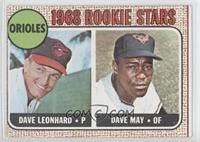 1968 Rookie Stars - Dave Leonhard, Dave May [Noted]