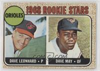 1968 Rookie Stars - Dave Leonhard, Dave May