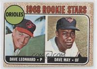 1968 Rookie Stars - Dave Leonhard, Dave May [Poor to Fair]