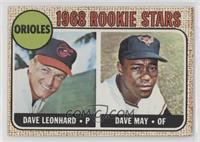 1968 Rookie Stars - Dave Leonhard, Dave May