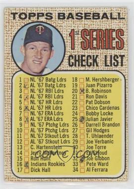 1968 Topps - [Base] #67 - Checklist - 1st Series (Jim Kaat) [Poor to Fair]