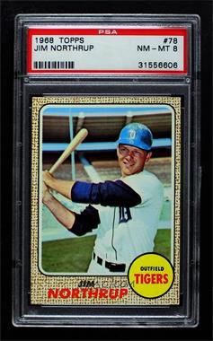 1968 Topps - [Base] #78 - Jim Northrup [PSA 8 NM‑MT]