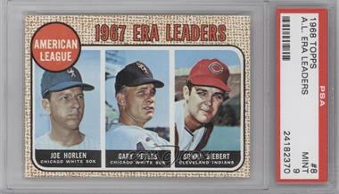 1968 Topps - [Base] #8 - League Leaders - Joe Horlen, Gary Peters, Sonny Siebert [PSA 9 MINT]