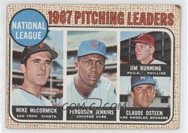 1968 Topps - [Base] #9 - League Leaders - Mike McCormick, Ferguson Jenkins, Jim Bunning, Claude Osteen [Good to VG‑EX]