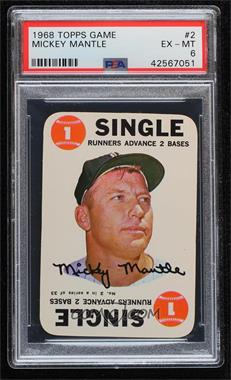 1968 Topps - Game #2 - Mickey Mantle [PSA 6 EX‑MT]