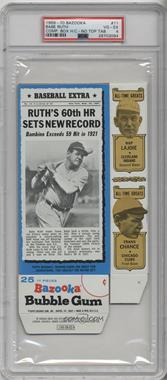 1969-70 Topps Bazooka All-Time Greats - Gum Baseball Full Box #11 - Babe Ruth, Nap Lajoie, Frank Chance, Joe Tinker, Mel Ott [PSA 4 VG‑EX]