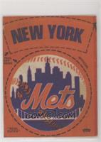 New York Mets Round Logo (Light Orange, Mets Outlined in White, E and S Centers…