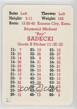 1969 APBA Baseball 1968 Season - [Base] #_RASA - Ray Sadecki [Poor to Fair]