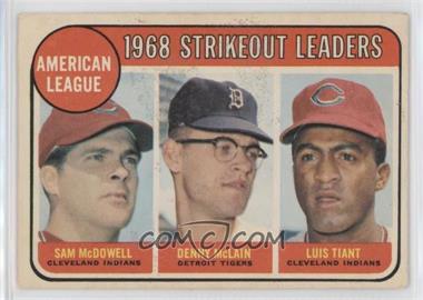 1969 O-Pee-Chee - [Base] #11 - League Leaders - Sam McDowell, Denny McLain, Luis Tiant [Good to VG‑EX]