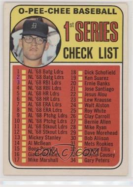 1969 O-Pee-Chee - [Base] #57 - Checklist - Denny McLain (1st Series)