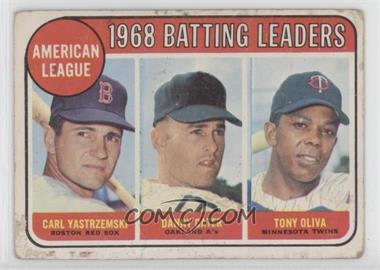 1969 Topps - [Base] #1 - League Leaders - Carl Yastrzemski, Danny Cater, Tony Oliva [Poor to Fair]