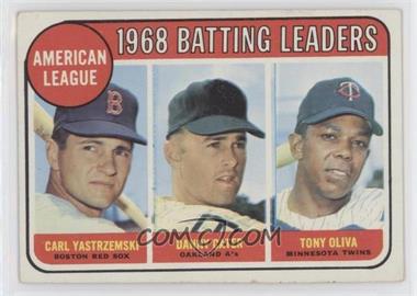 1969 Topps - [Base] #1 - League Leaders - Carl Yastrzemski, Danny Cater, Tony Oliva [Good to VG‑EX]