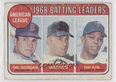 1969 Topps - [Base] #1 - League Leaders - Carl Yastrzemski, Danny Cater, Tony Oliva [Good to VG‑EX]