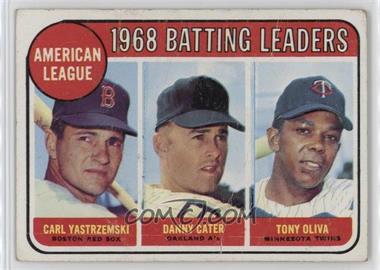 1969 Topps - [Base] #1 - League Leaders - Carl Yastrzemski, Danny Cater, Tony Oliva [Poor to Fair]