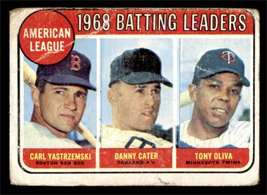 1969 Topps - [Base] #1 - League Leaders - Carl Yastrzemski, Danny Cater, Tony Oliva [POOR]