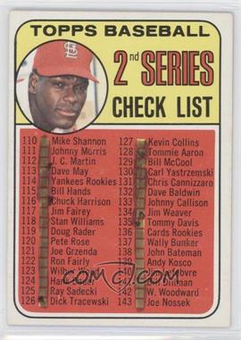 1969 Topps - [Base] #107.1 - Checklist - 2nd Series (Bob Gibson) (161 Listed as Jim Purdin) [Poor to Fair]