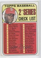 Checklist - 2nd Series (Bob Gibson) (161 Listed as Jim Purdin)