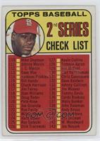 Checklist - 2nd Series (Bob Gibson) (161 Listed as John Purdin)
