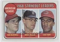 League Leaders - Sam McDowell, Denny McLain, Luis Tiant