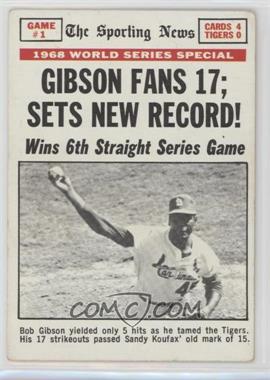 1969 Topps - [Base] #162 - 1968 World Series - Gibson Fans 17; Sets New Record!