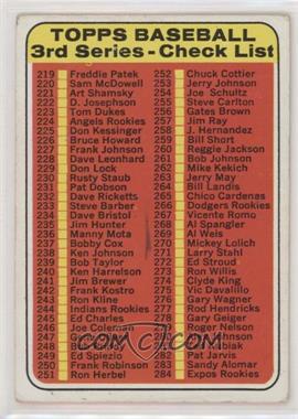 1969 Topps - [Base] #214 - Checklist - 3rd Series [Good to VG‑EX]