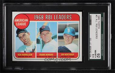 1969 Topps - [Base] #3 - League Leaders - Ken Harrelson, Frank Howard, Jim Northrup [SGC 92 NM/MT+ 8.5]