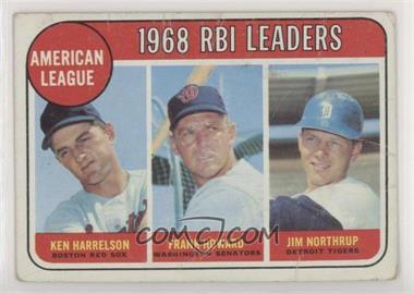 1969 Topps - [Base] #3 - League Leaders - Ken Harrelson, Frank Howard, Jim Northrup [Good to VG‑EX]