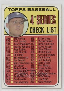 1969 Topps - [Base] #314 - Checklist - 4th Series (Don Drysdale)