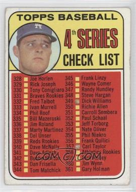 1969 Topps - [Base] #314 - Checklist - 4th Series (Don Drysdale) [Poor to Fair]