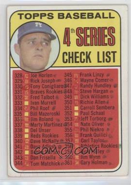 1969 Topps - [Base] #314 - Checklist - 4th Series (Don Drysdale) [Poor to Fair]