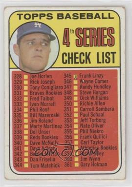 1969 Topps - [Base] #314 - Checklist - 4th Series (Don Drysdale) [Poor to Fair]