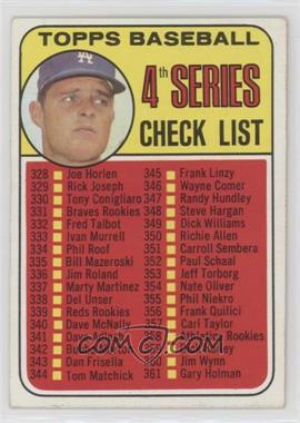 1969 Topps - [Base] #314 - Checklist - 4th Series (Don Drysdale)