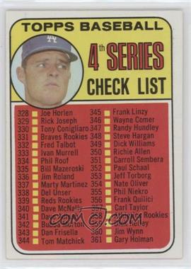 1969 Topps - [Base] #314 - Checklist - 4th Series (Don Drysdale)