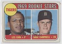 1969 Rookie Stars - Les Cain, Dave Campbell [Poor to Fair]