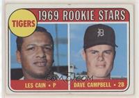 1969 Rookie Stars - Les Cain, Dave Campbell