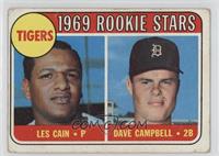 1969 Rookie Stars - Les Cain, Dave Campbell [Poor to Fair]