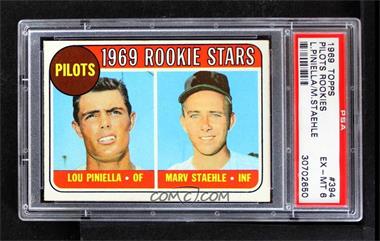 1969 Topps - [Base] #394 - 1969 Rookie Stars - Lou Piniella, Marv Staehle [PSA 6 EX‑MT]