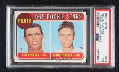 1969 Topps - [Base] #394 - 1969 Rookie Stars - Lou Piniella, Marv Staehle [PSA 7 NM]