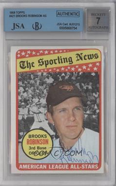 1969 Topps - [Base] #421 - The Sporting News All Star Selection - Brooks Robinson (Hank Aaron in Background Photo) [JSA Certified Encased by BVG]