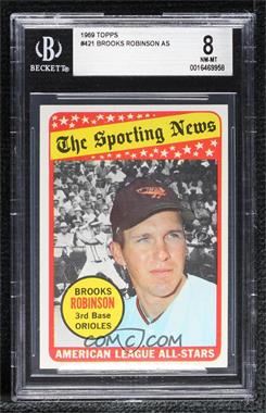 1969 Topps - [Base] #421 - The Sporting News All Star Selection - Brooks Robinson (Hank Aaron in Background Photo) [BGS 8 NM‑MT]