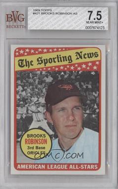 1969 Topps - [Base] #421 - The Sporting News All Star Selection - Brooks Robinson (Hank Aaron in Background Photo) [BVG 7.5 NEAR MINT+]