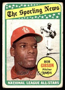 1969 Topps - [Base] #432 - The Sporting News All Star Selection - Bob Gibson [POOR]