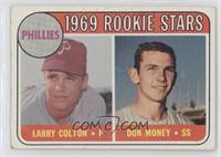 1969 Rookie Stars - Larry Colton, Don Money (Names in Yellow)