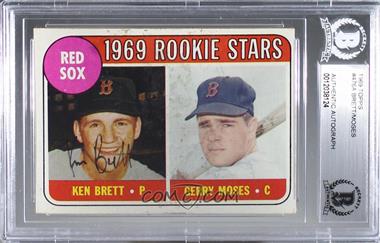 1969 Topps - [Base] #476.1 - 1969 Rookie Stars - Ken Brett, Gerry Moses (Names in Yellow) [BAS Authentic]